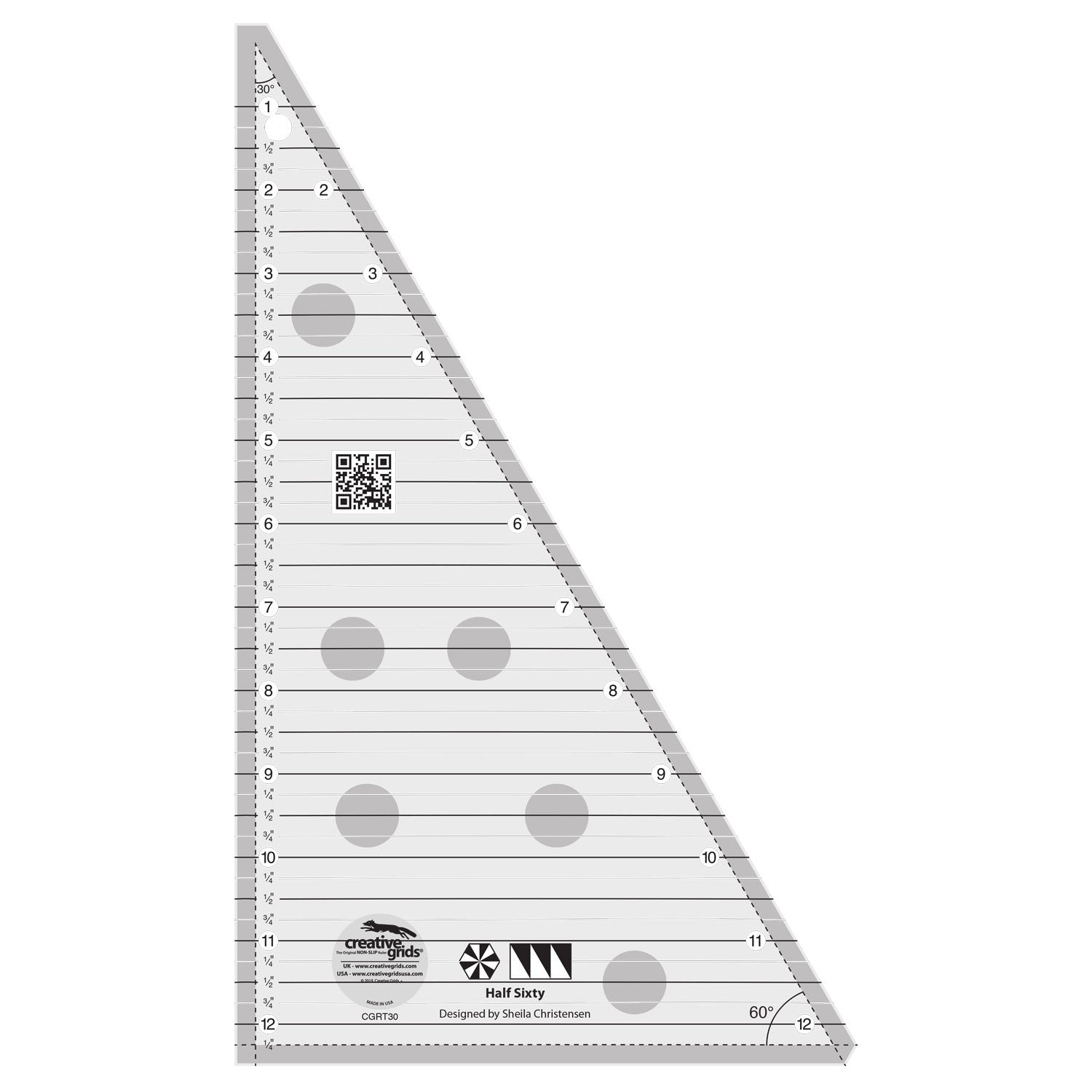 Creative Grids Quilt Ruler Half Sixty Triangle