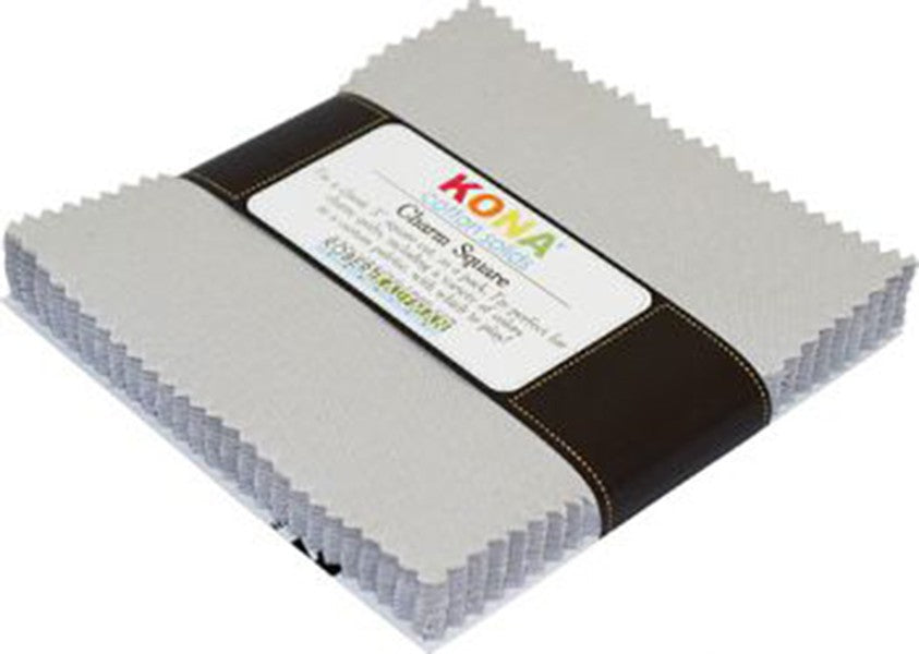 5in Squares Kona Solids Ash Colorway 42pcs