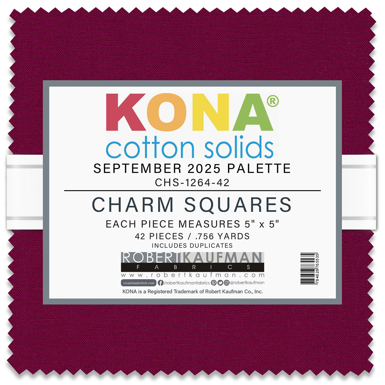 5in Squares Kona Cotton 42pcs/bundle