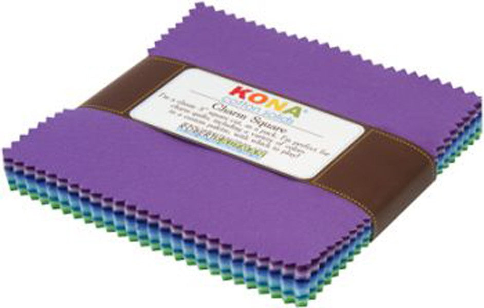 5in Squares Kona Solids Sunset Palette 43pcs