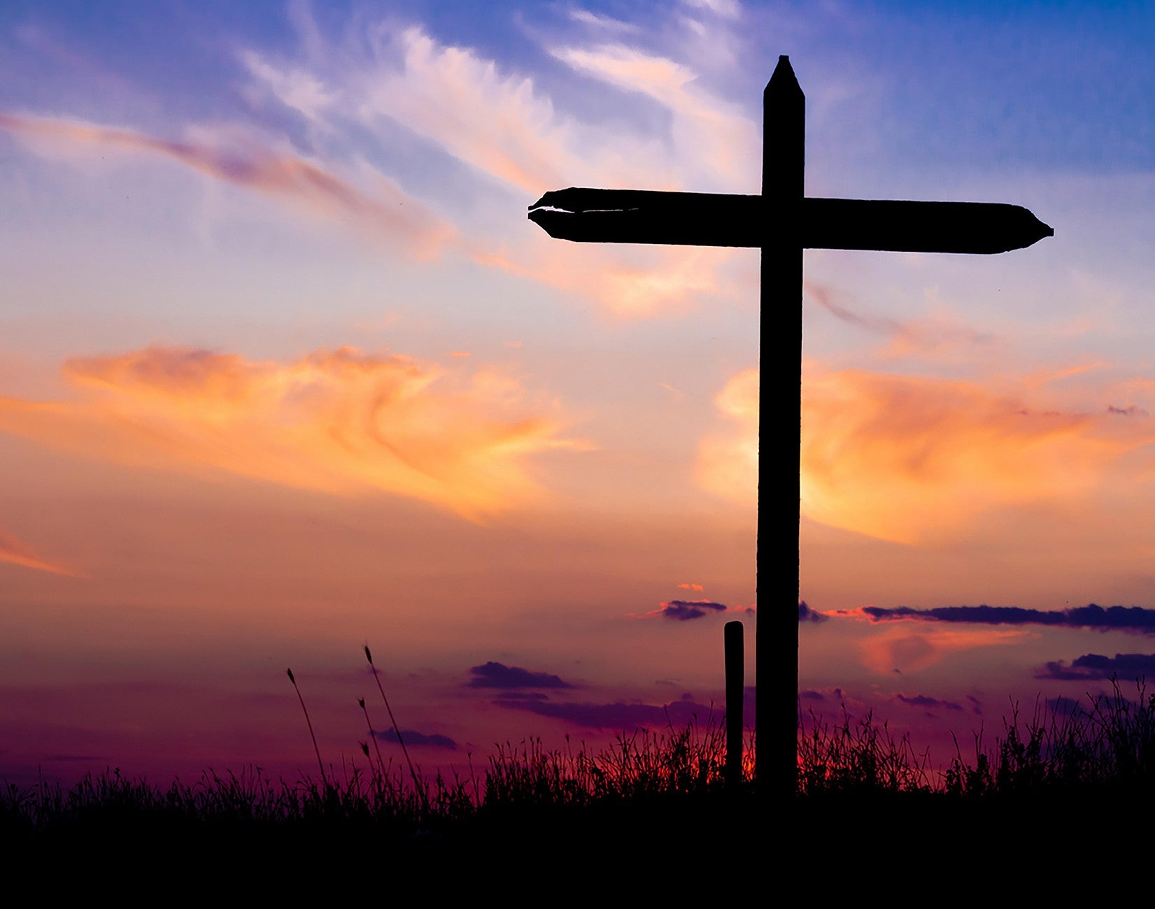 CROSS AT SUNSET 16.75x13in Panel