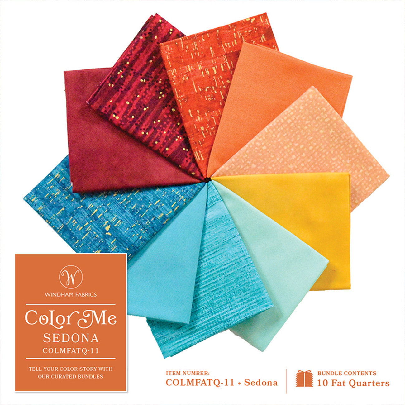 Fat Quarter Sedona Color Me, 10pcs/bundle