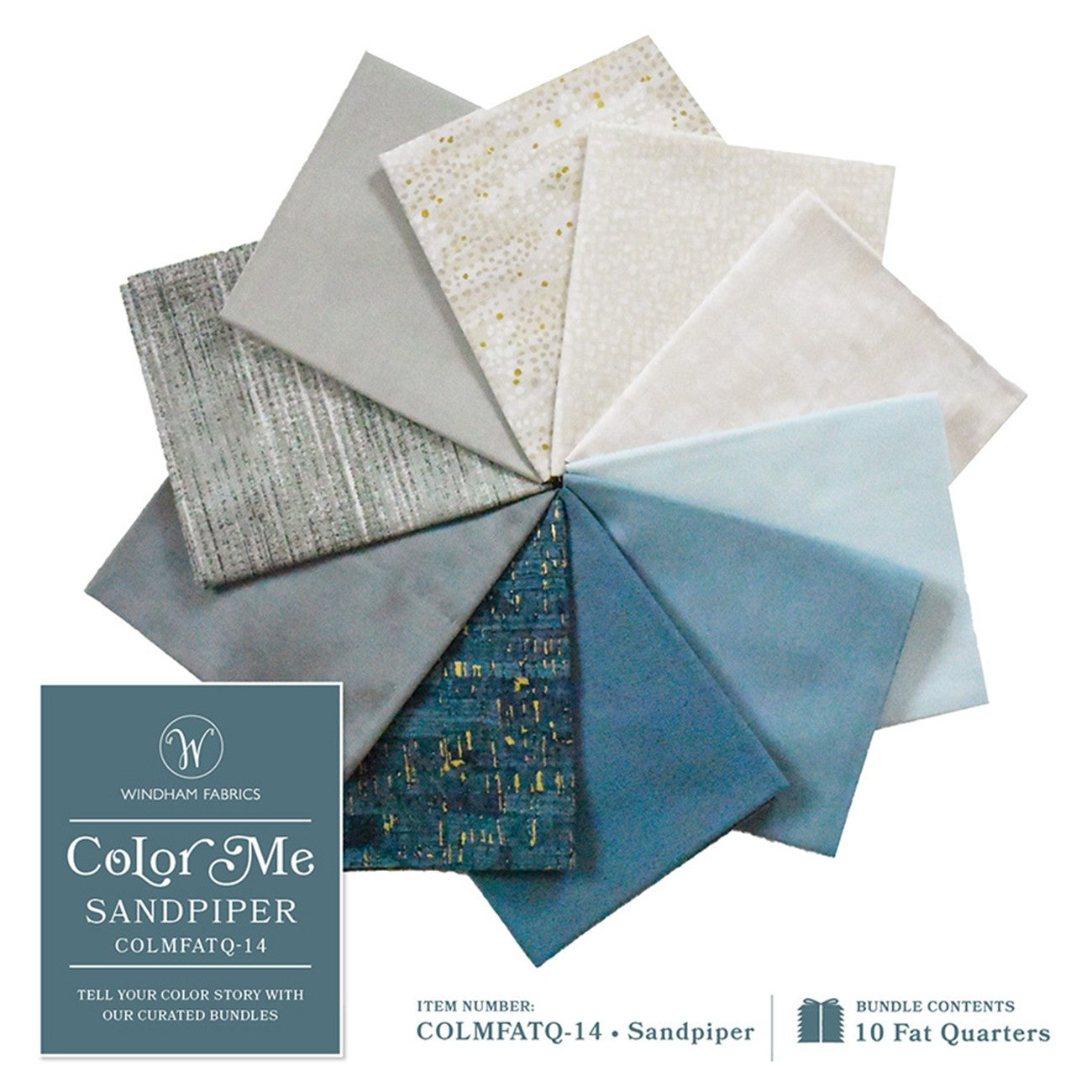 Fat Quarter Sandpiper Color Me, 10pcs/bundle