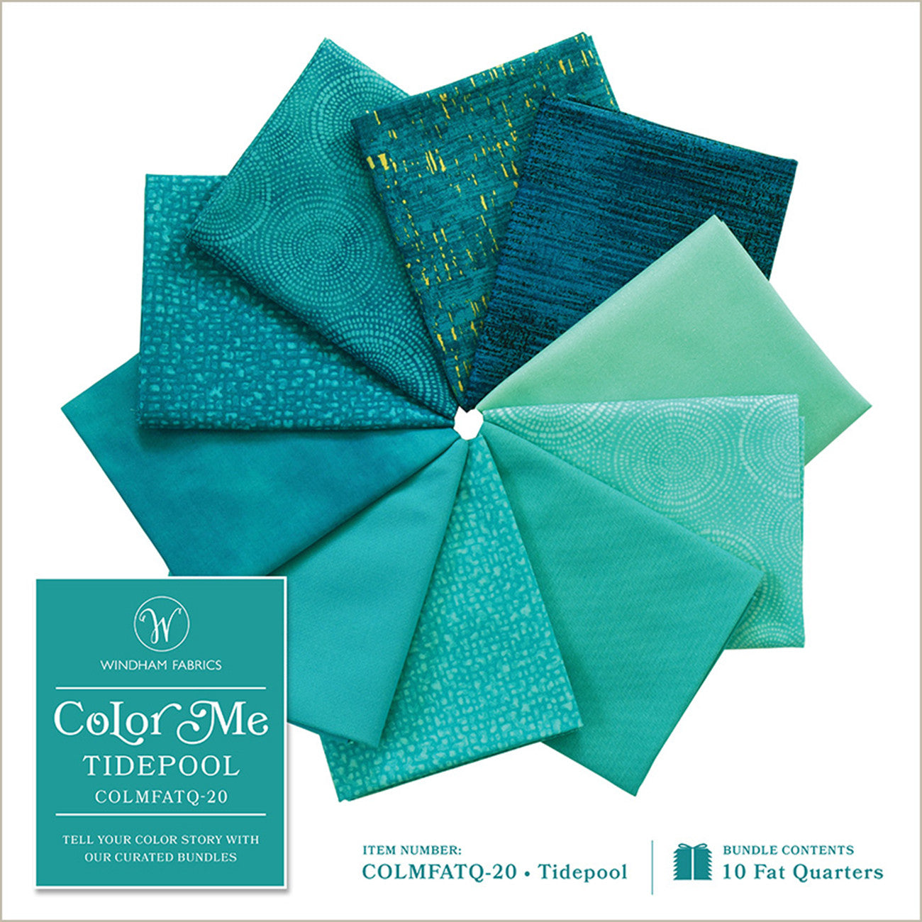 Tidepool Color Me Bundles Fat Quarter Bundle, 10pcs/bundle
