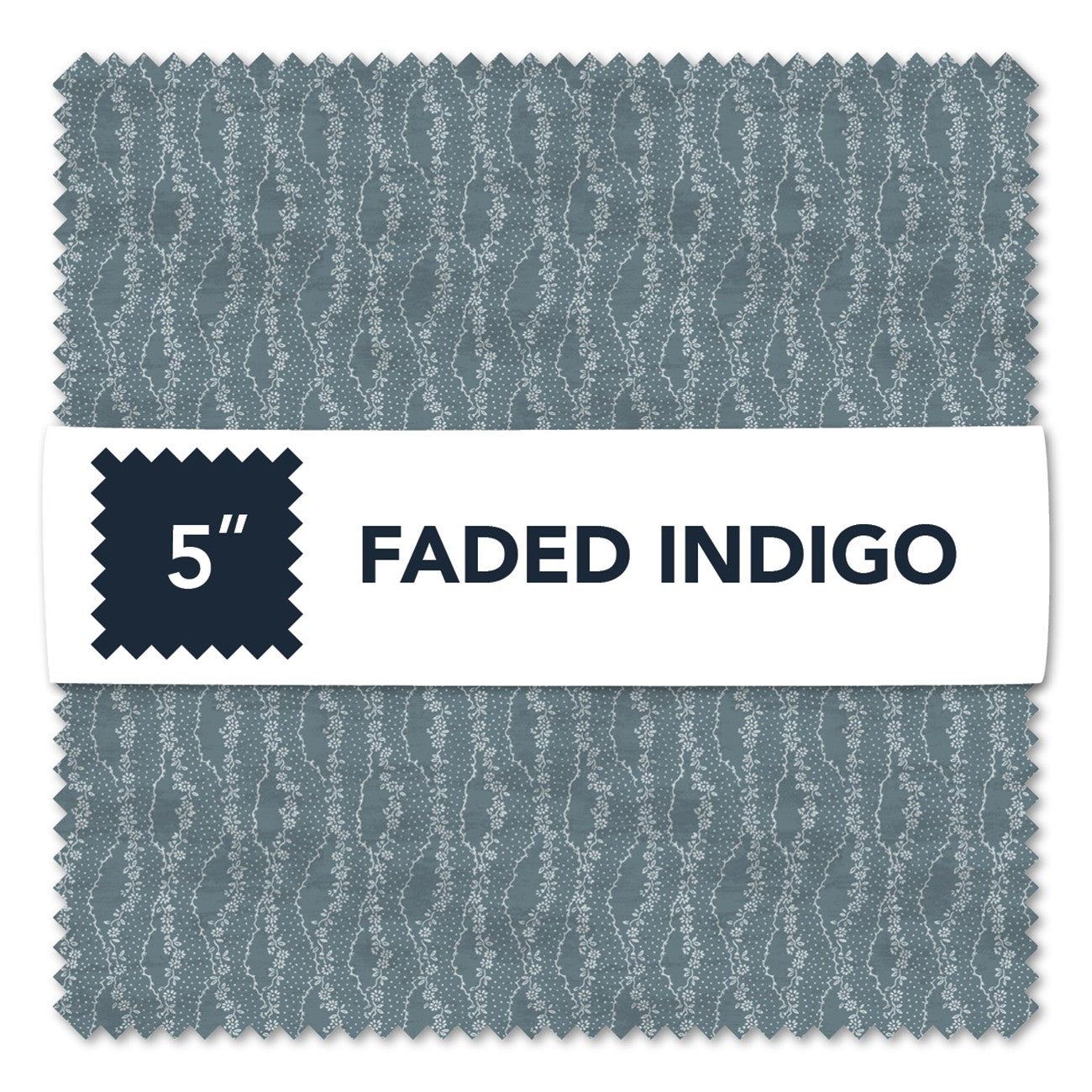5in Squares Faded Indigo