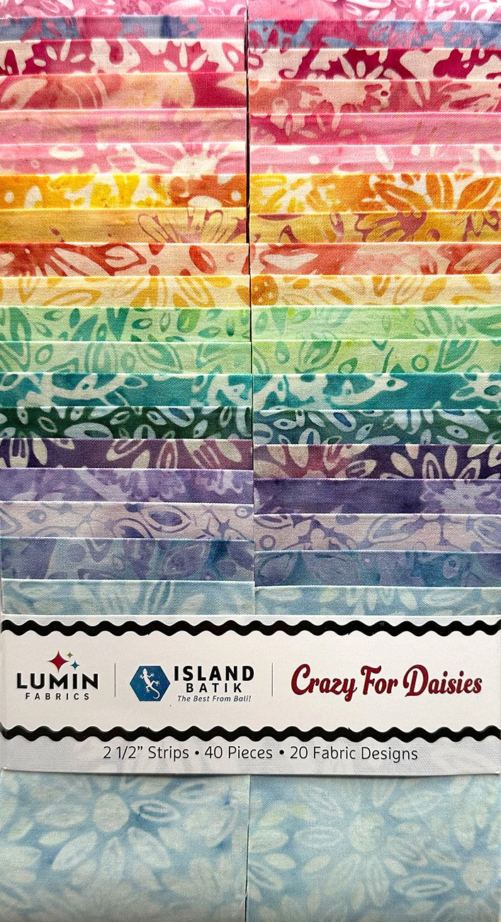 2.5in Strips Crazy for Daisies 40pcs 2 Pieces of Each Print