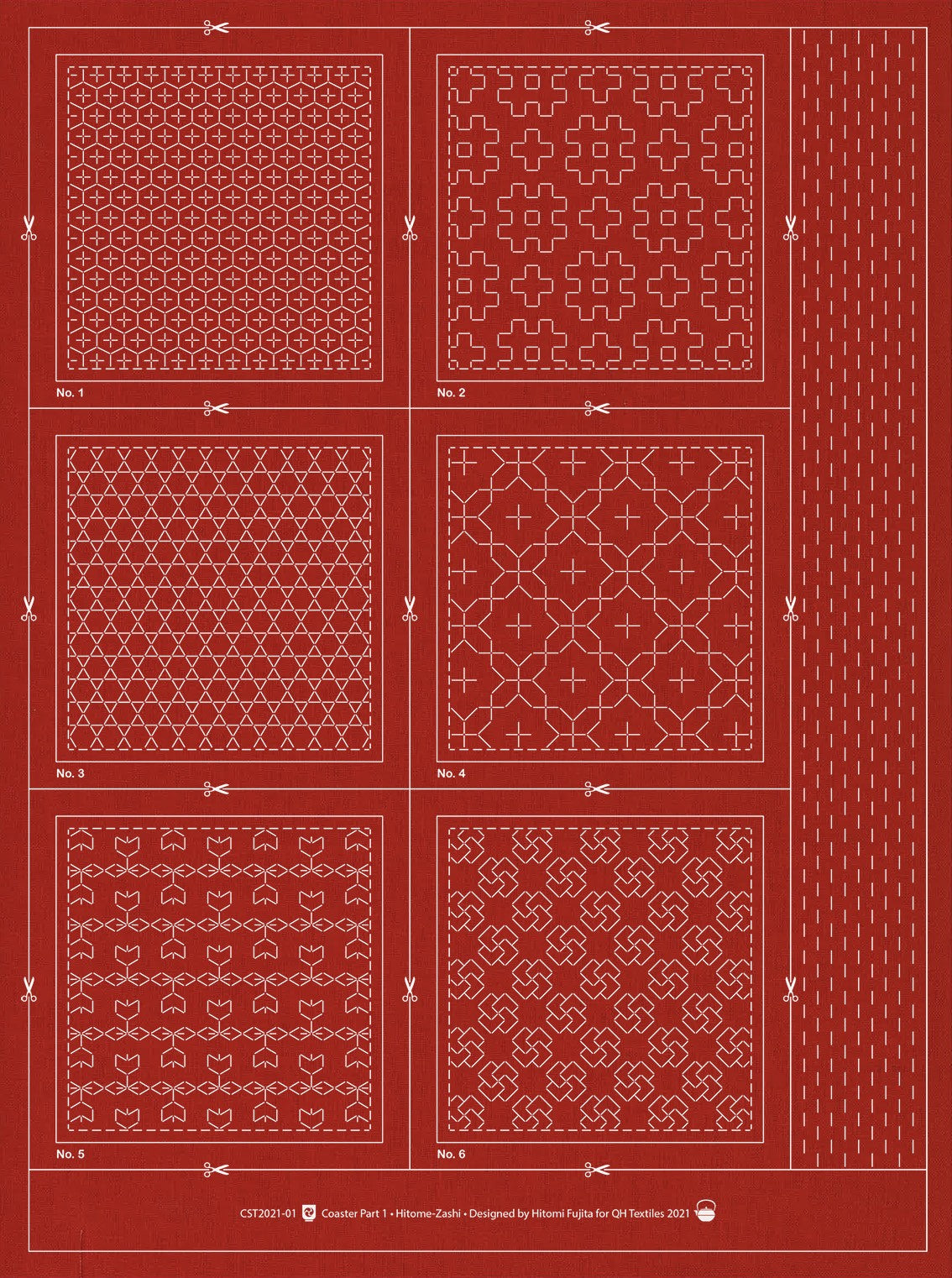 Hitome-Zashi Coaster Pattern 1 Brick