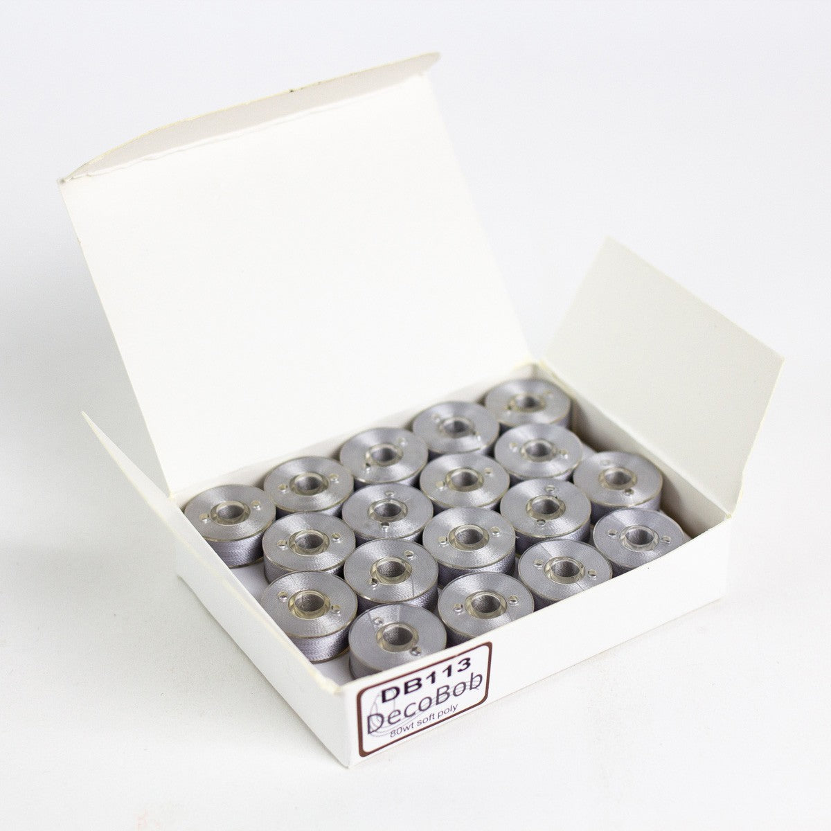 DecoBob Prewound Bobbins Size L 36ct Dove Grey