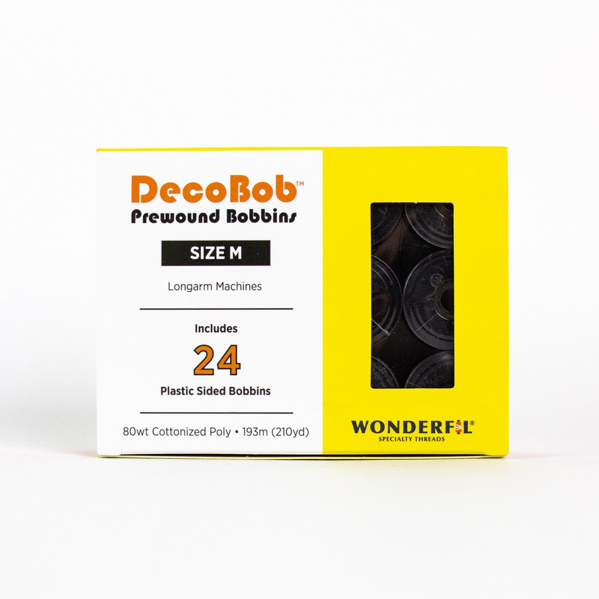 DecoBob Prewound Bobbins Size M 24ct Black