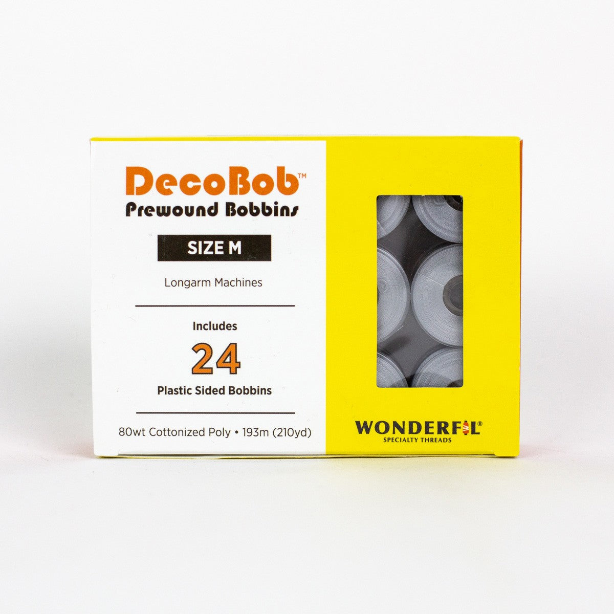 DecoBob Prewound Bobbins Size M 24ct Dove Grey