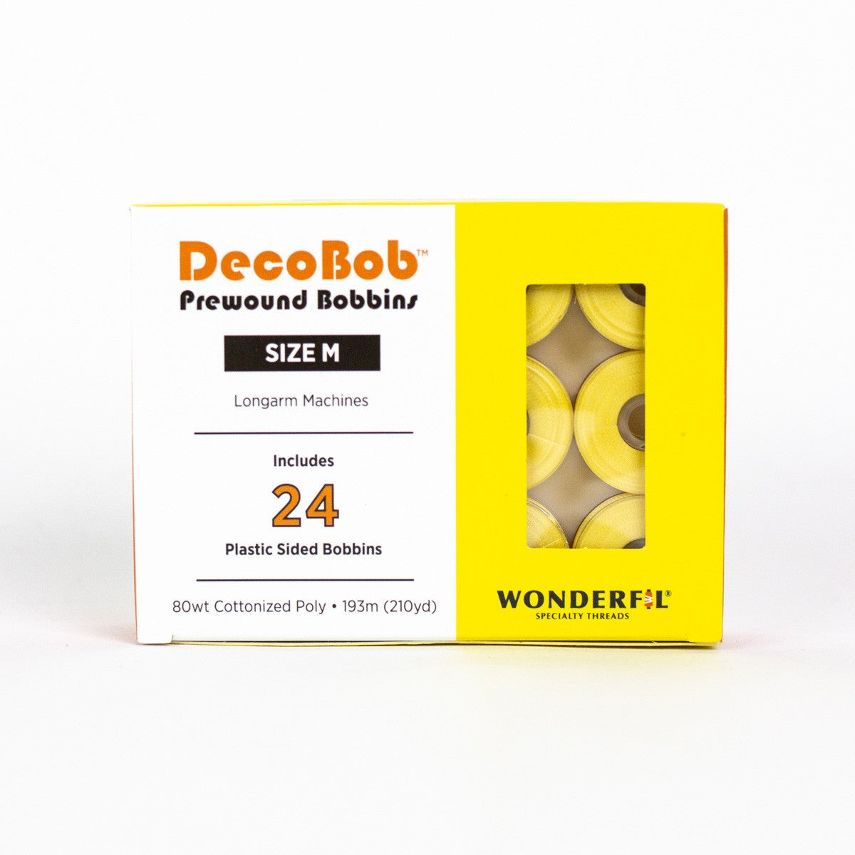 DecoBob Prewound Bobbins Size M 24ct Soft Yellow
