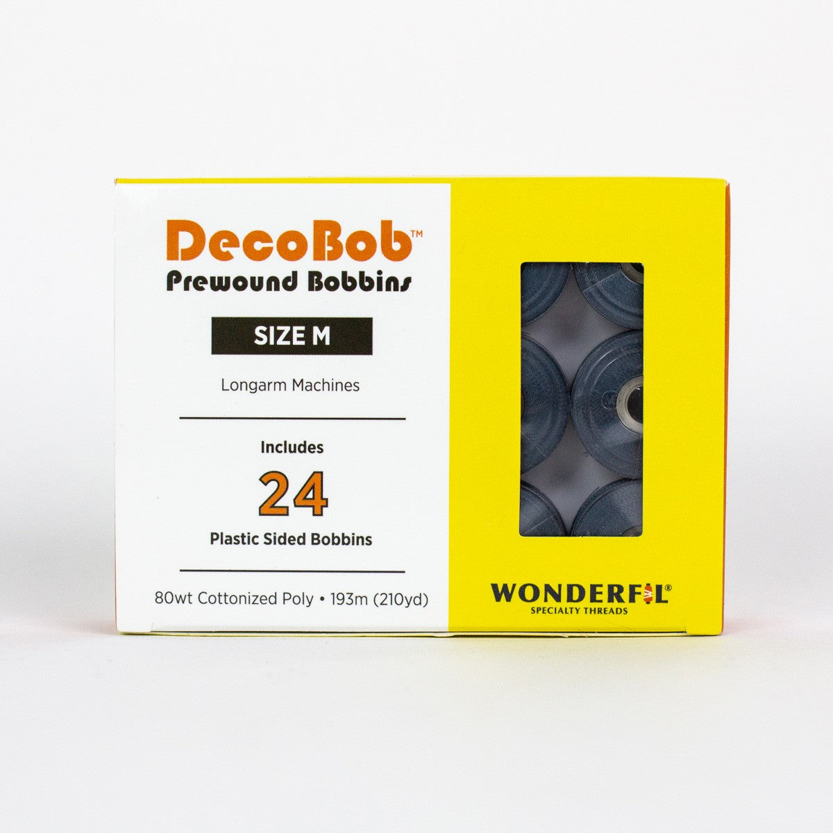 DecoBob Prewound Bobbins Size M 24ct Metal Blue