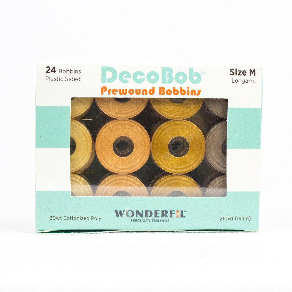 DecoBob Prewound Bobbins Size M 24ct Sand And Sea Glass
