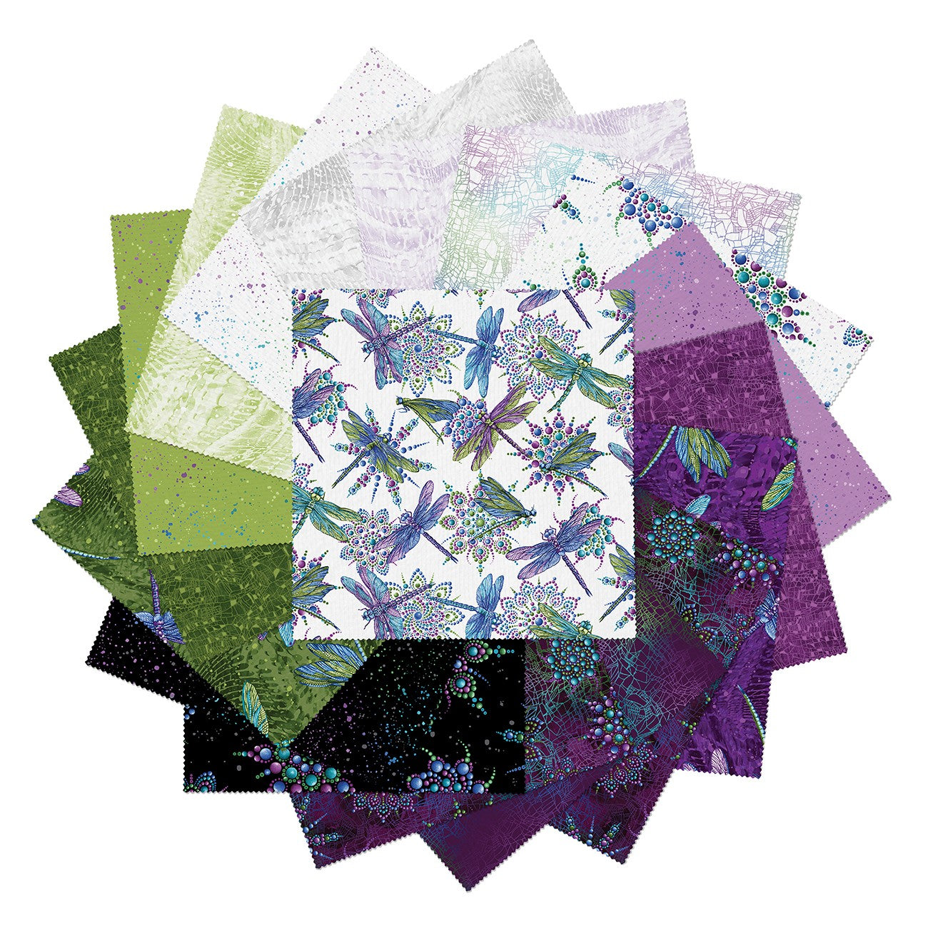 Dragonfly Wonder 10in Squares, 42pcs/bundle