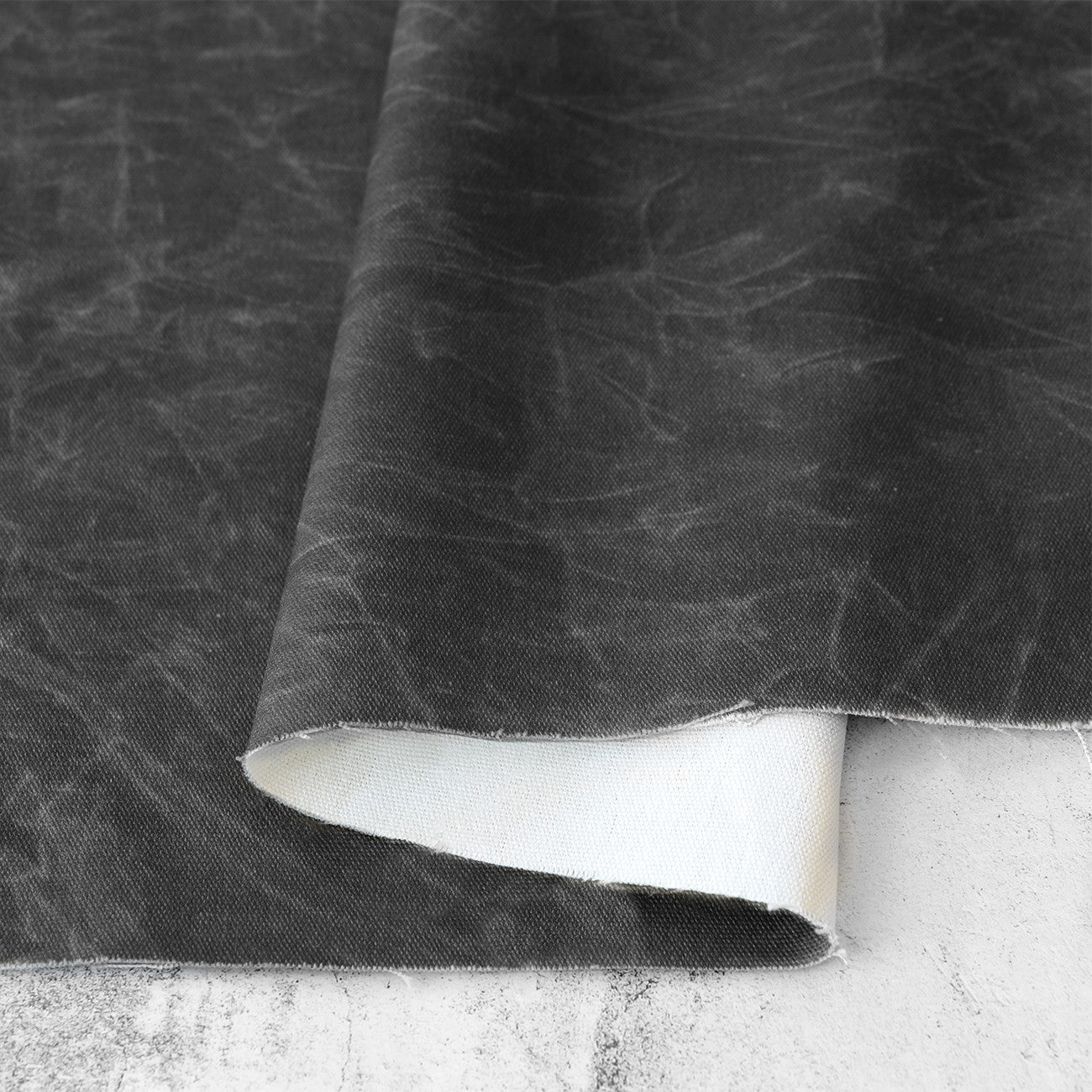 Faux Waxed Duck Canvas Black 1 Yard Cut