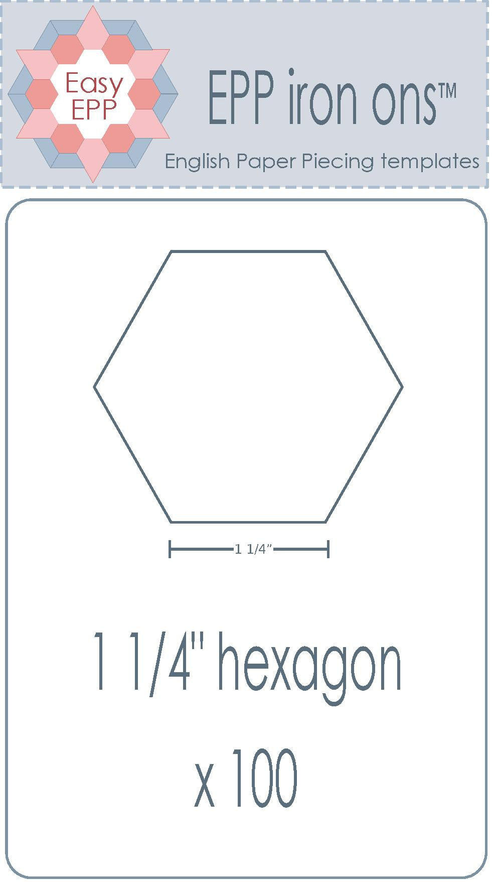 1-1/4in Hexagon EPP Iron-On x 100