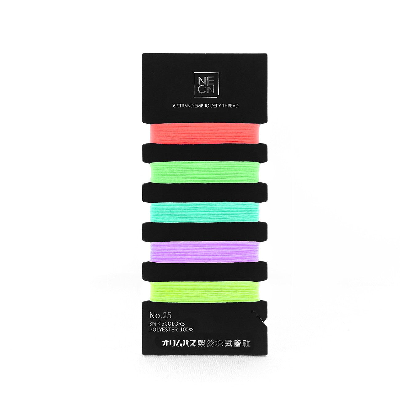 Polyester 5-Color Assorted Embroidery No.25 Floss set Neon NEC3