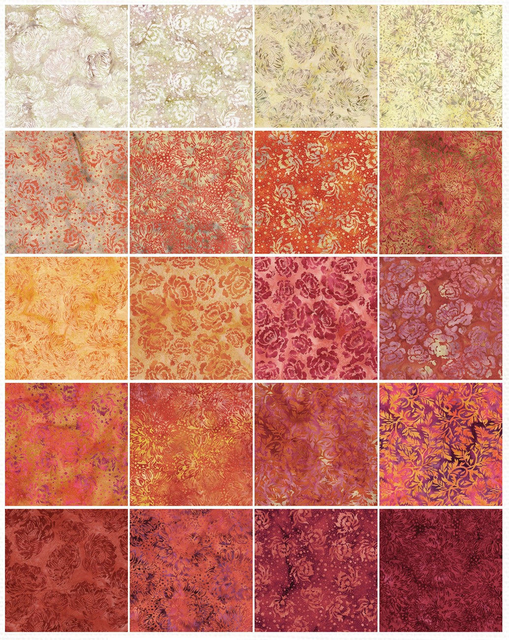 10in Squares Everbloom 42pcs, 2 Pieces of Each Print