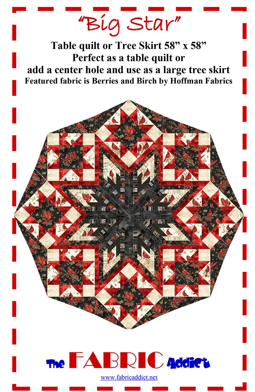 Big Star Table Quilt or Christmas Tree Skirt