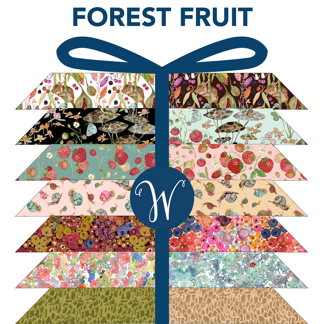 Fat Quarter Bundle Forest Fruits, 18pcs/bundle