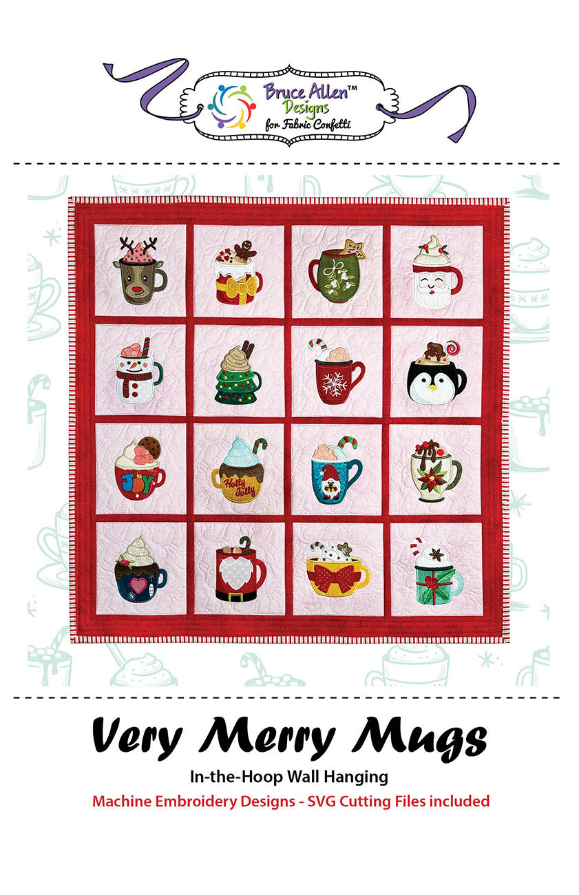 Very Merry Mugs In The Hoop Wall Hanging