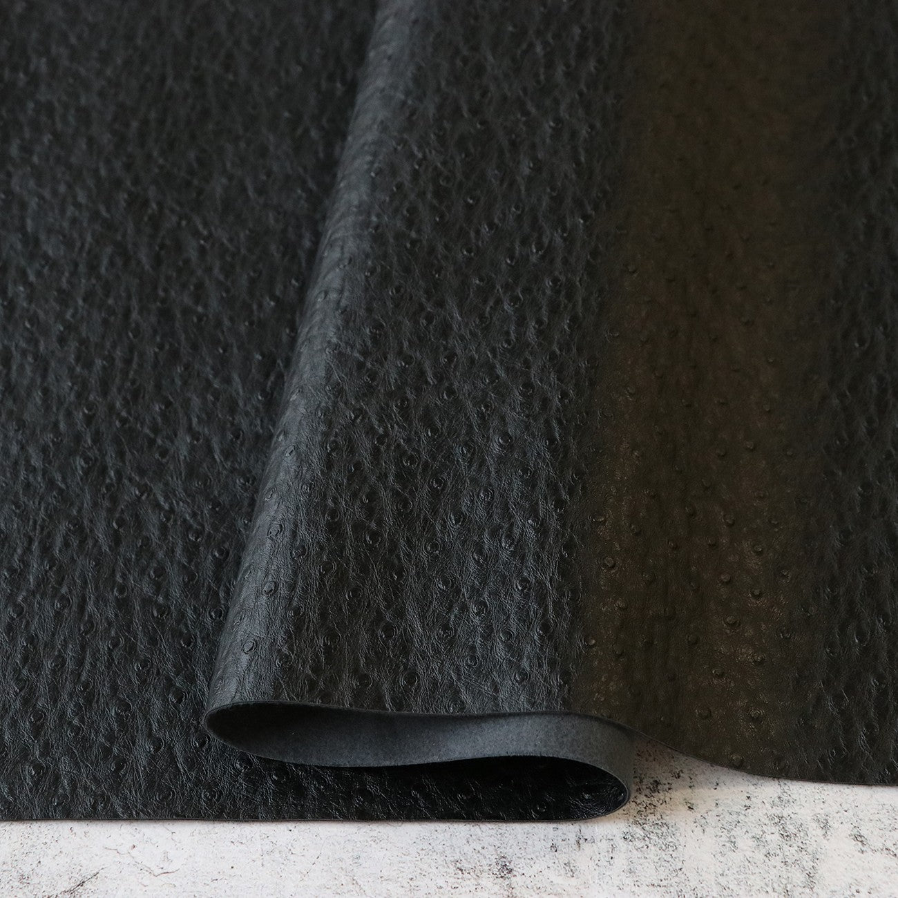 Black Faux Ostrich Leather 5yds