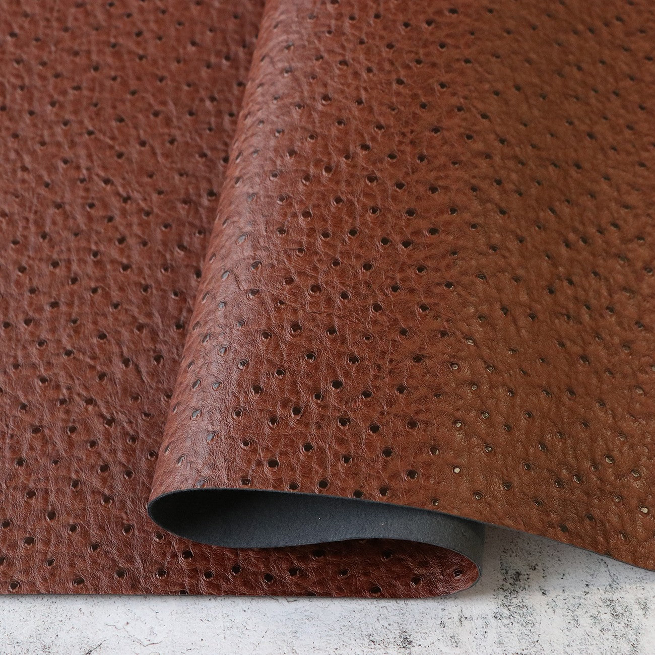 Russet Brown Faux Ostrich Leather 5yds