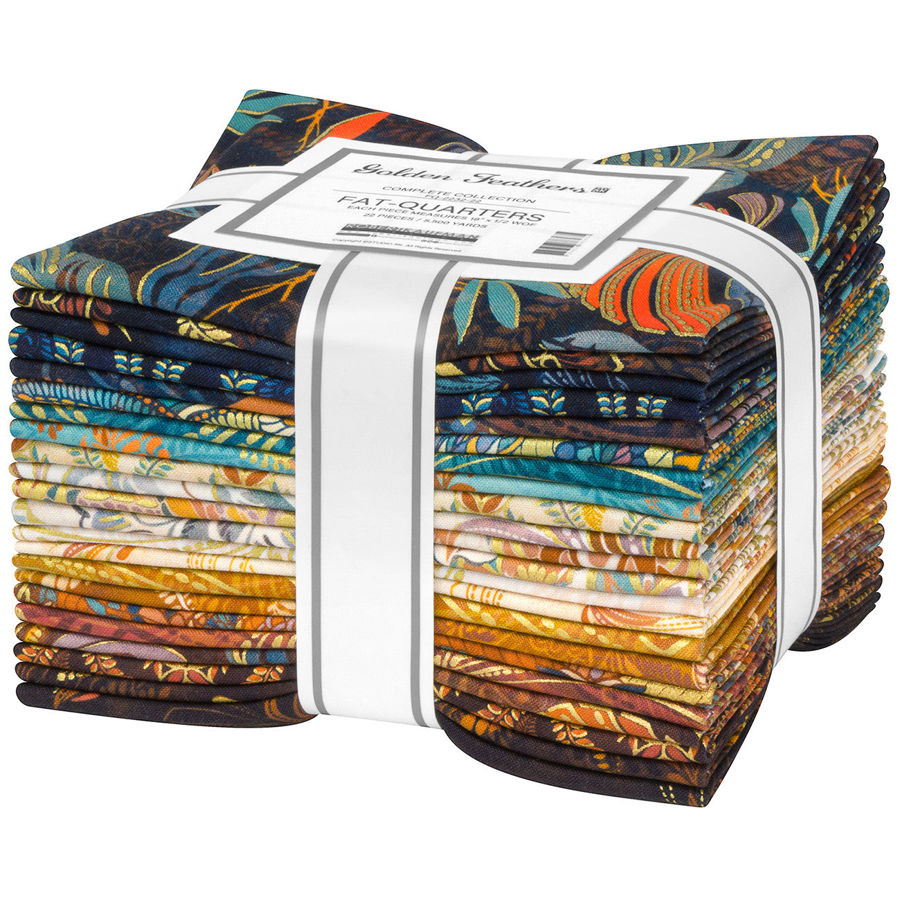 Fat Quarter Bundles, Golden Feathers, 22pcs