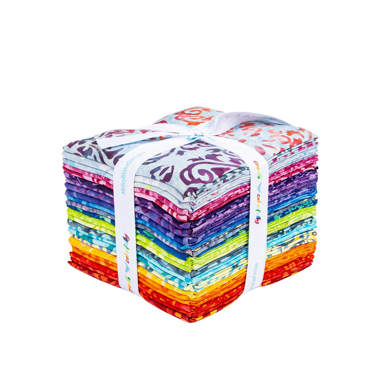 Batiks Swirl the Rainbow Fat Quarter Bundle, 24pcs