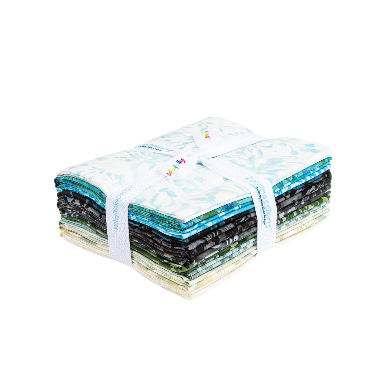 Batiks Holiday Charm Midwinter Teal Fat Quarter Bundle B, 12 Pcs.