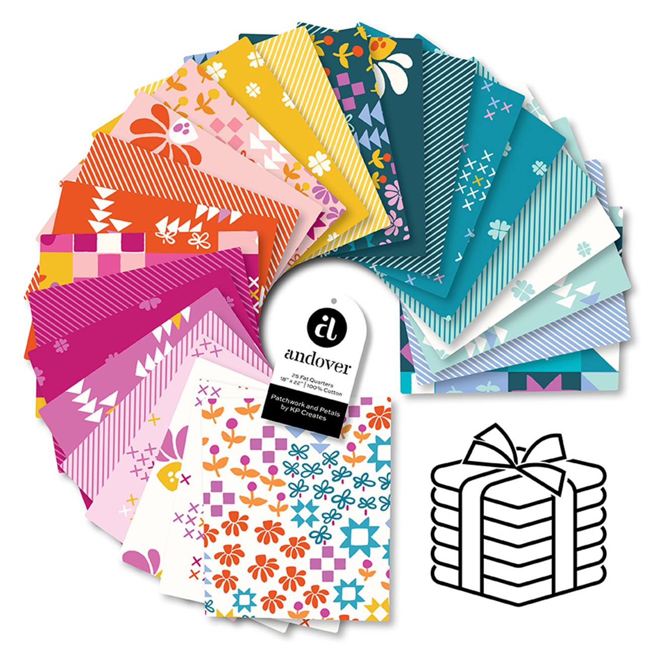 Patchwork and Petals - Fat Quarter Bundle - 25 Cuts Each
