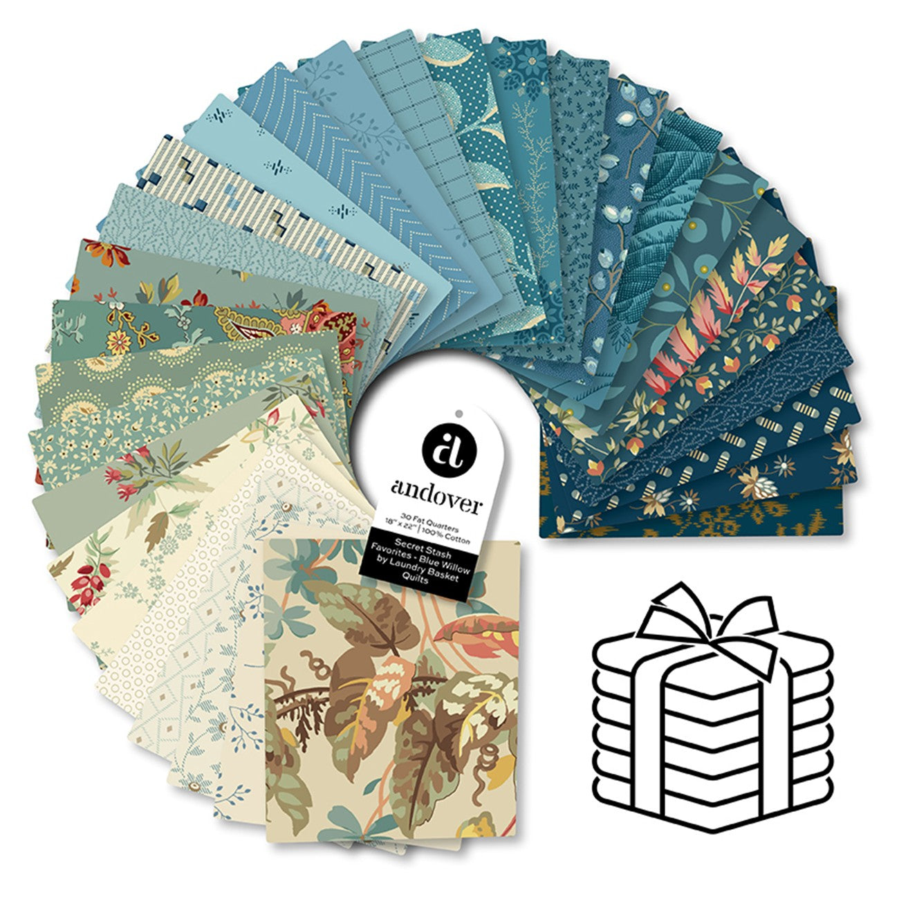 Blue Willow - Fat Quarter Bundle - 30 Cuts Each