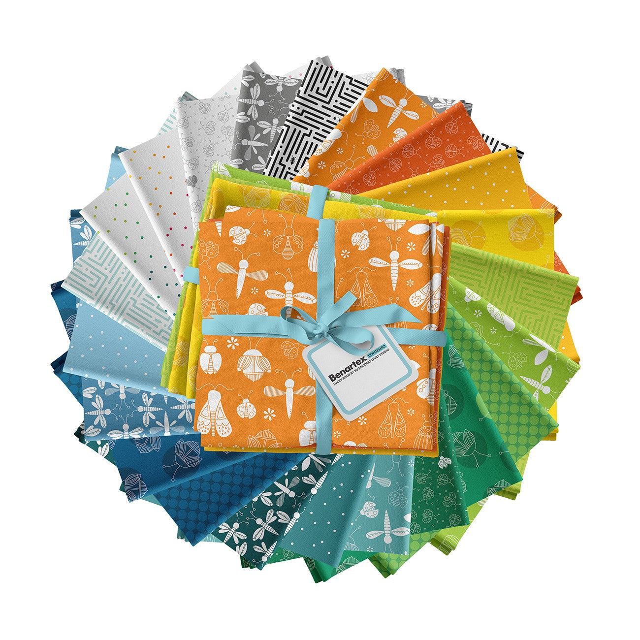 Fat Quarter Lucky Bugs, 22pcs/bundle