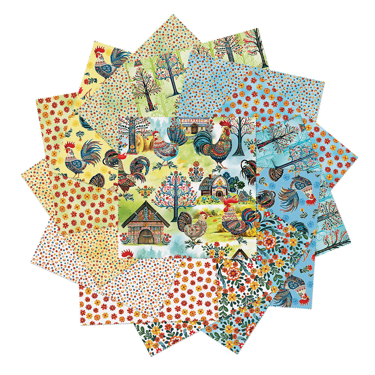 10in Squares Farm Feathered Folk 42pcs/bundle