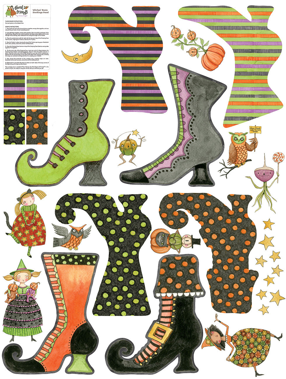 Ghoul Friends 42in x 54in Witches' Boots Felt Panel