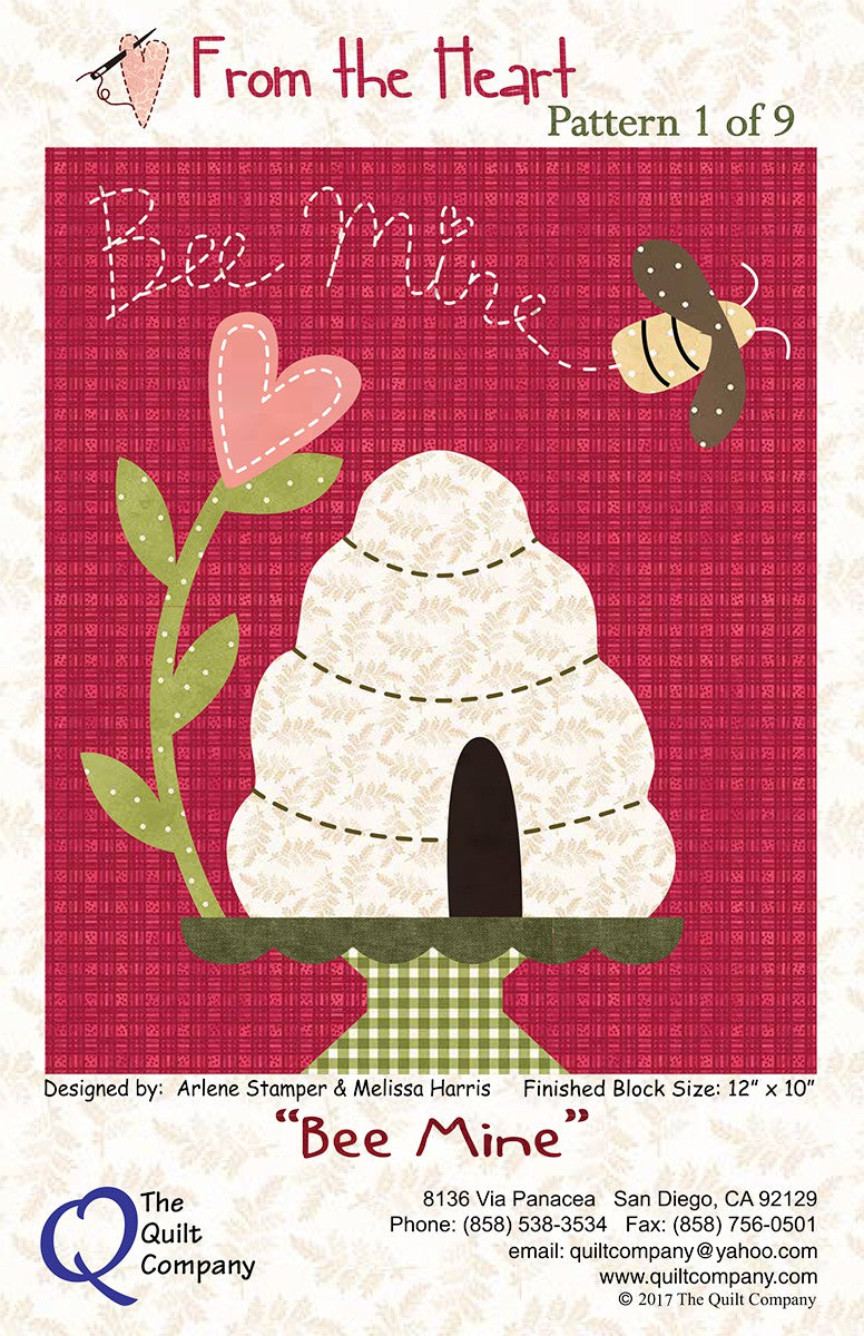 From The Heart Bee Mine Block 1 Block of the Month
