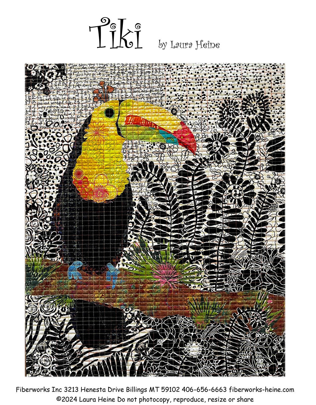 Tiki Toucan Collage Pattern by Laura Heine