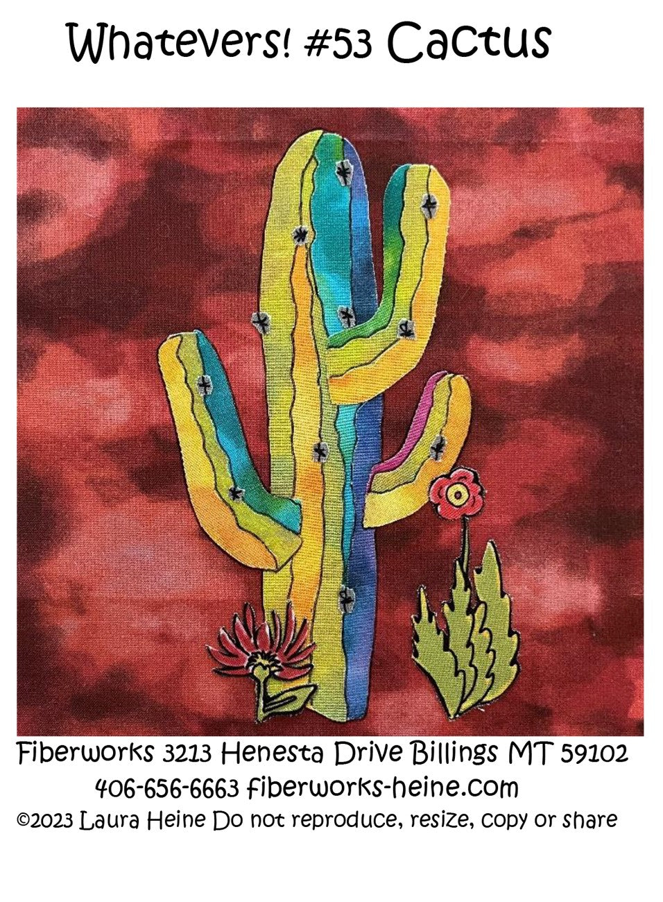 Whatevers! #53 Cactus Collage Pattern by Laura Heine