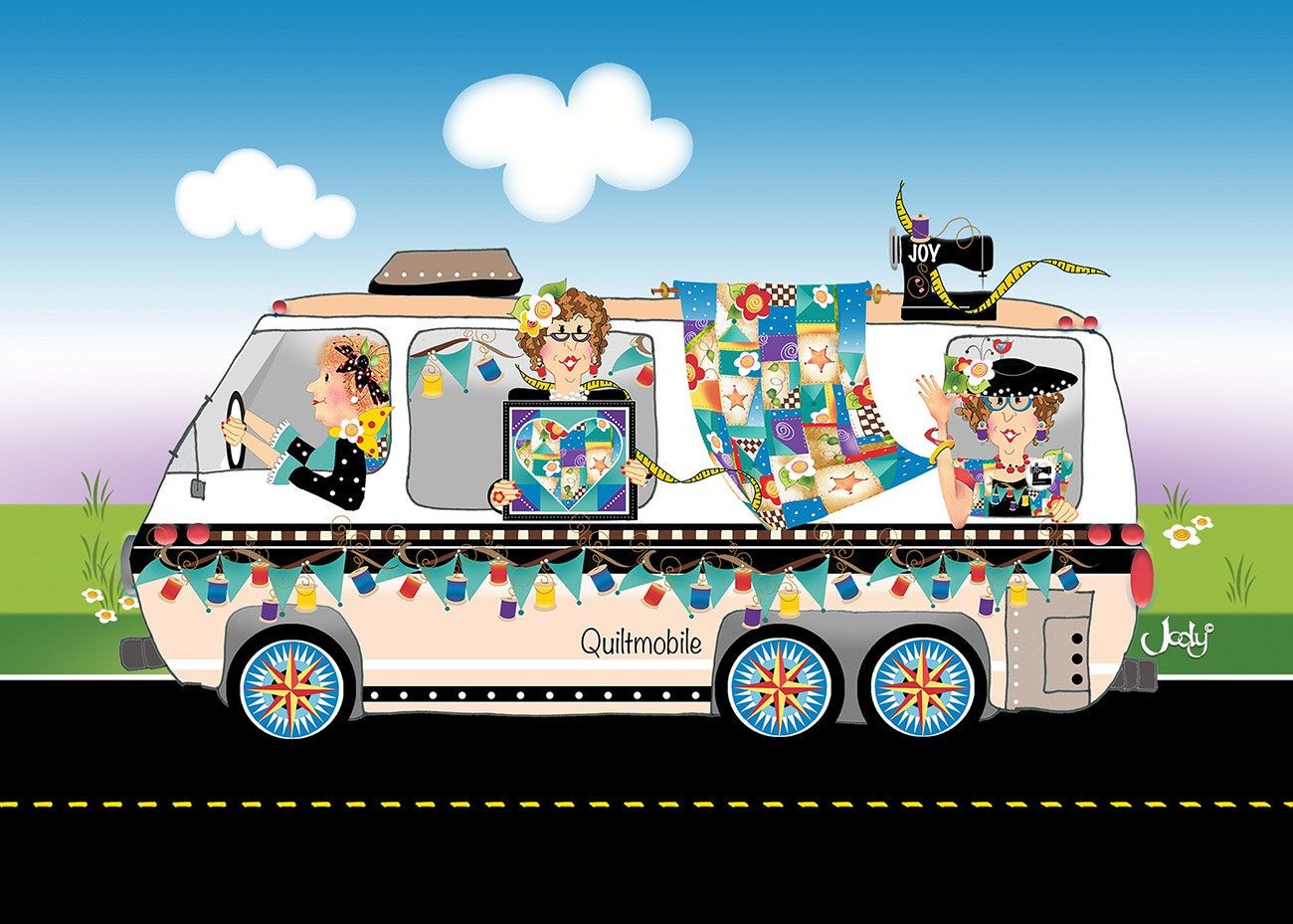 Quiltmobile Greeting Card