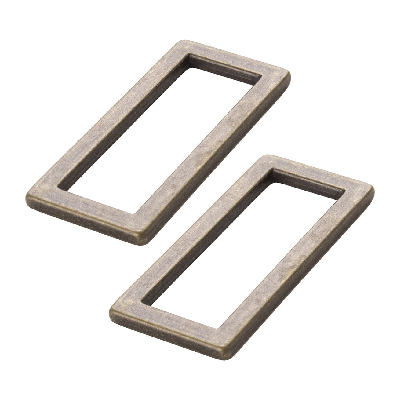 Rectangle Ring Flat 1-1/2in Antique Brass Set of Two
