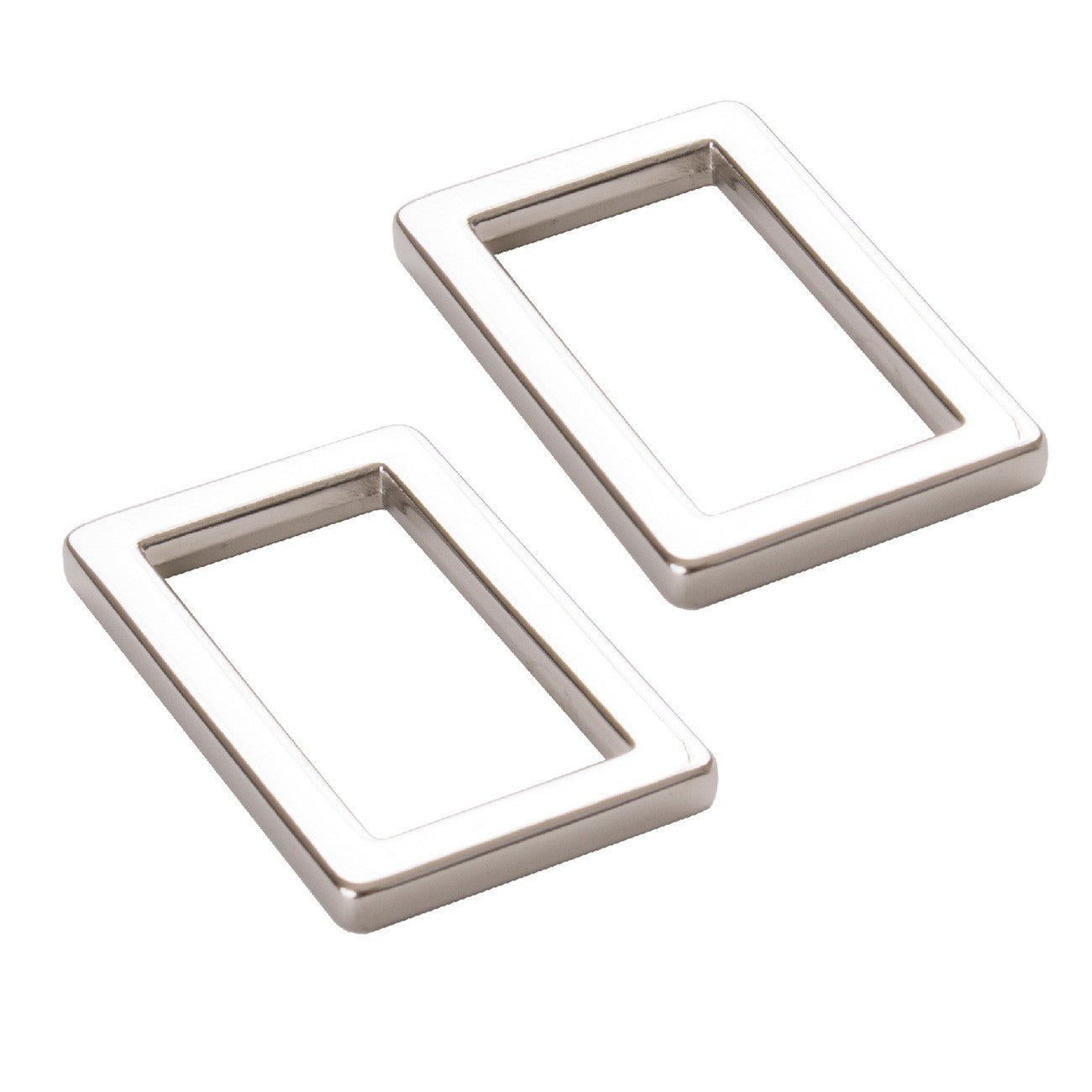 Rectangle Ring Flat 1in Nickel Set of Two