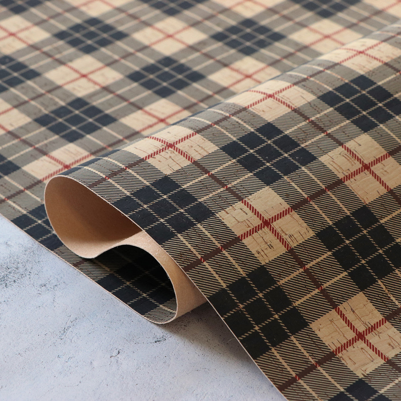 Designer Plaid Cork 1/2yd