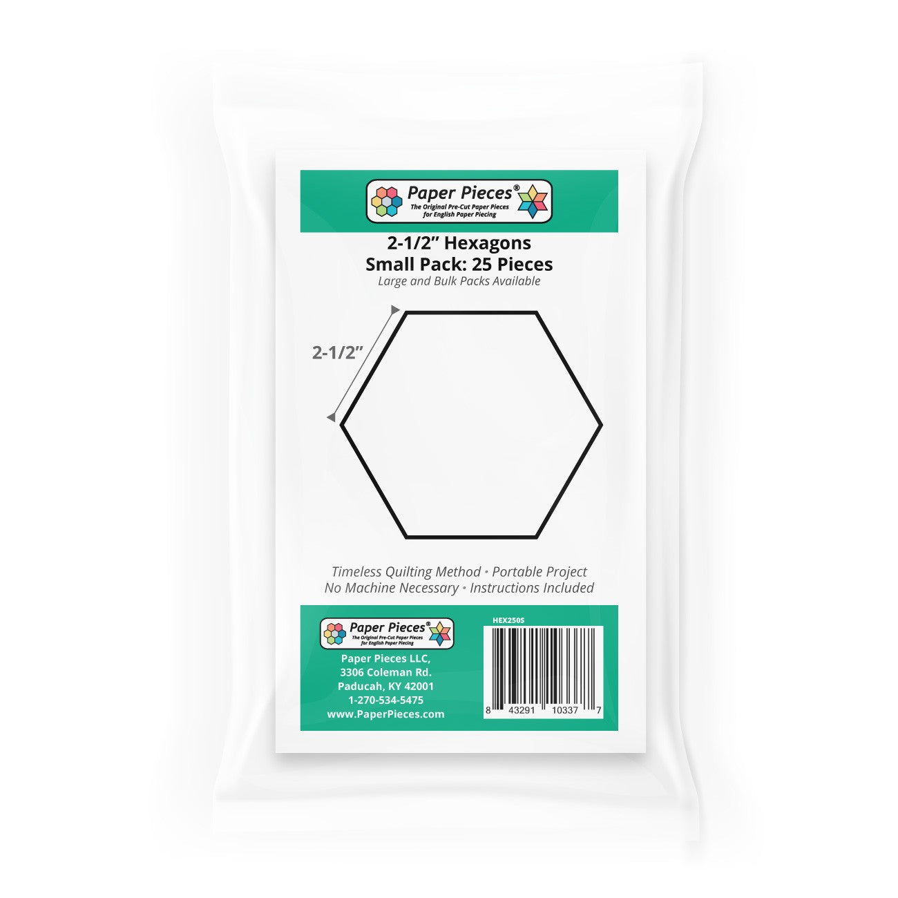 Paper Pack Hexagon 2-1/2in 25pc