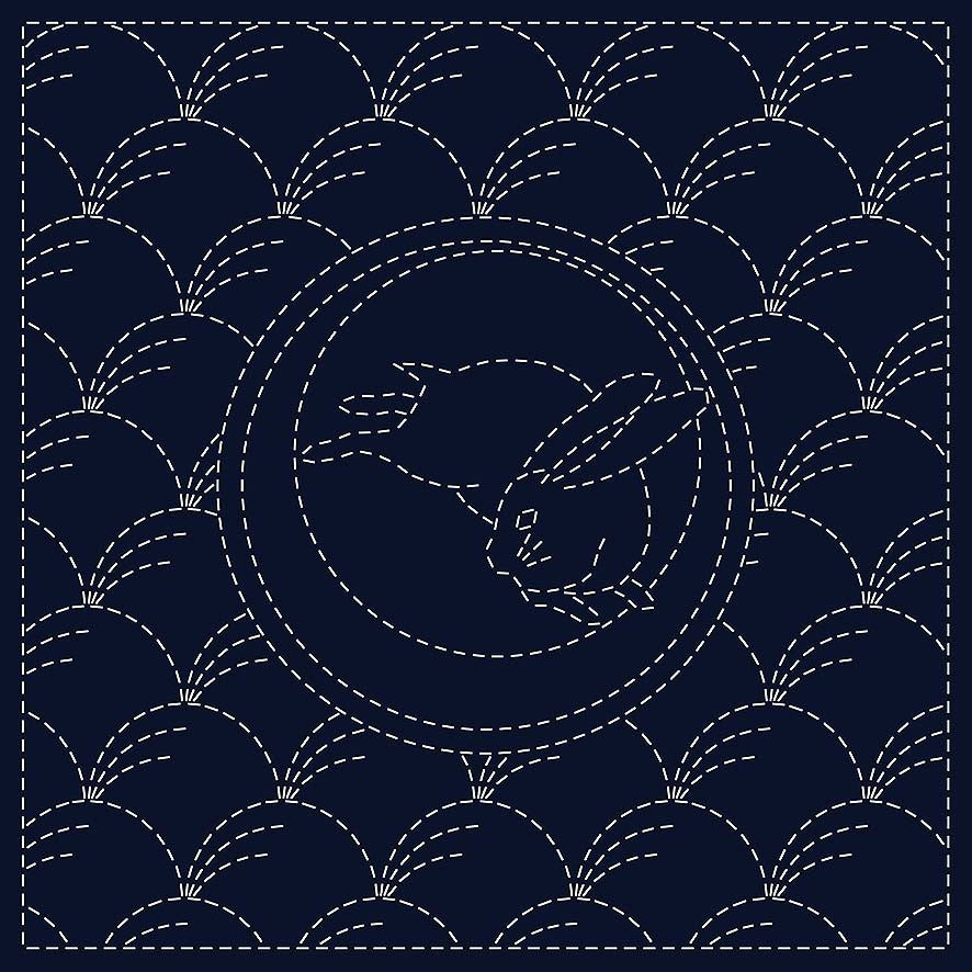 Sashiko Cloth Tsuki-Ni Usagi