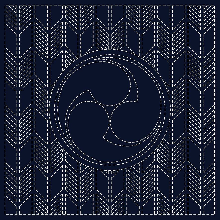 Sashiko Cloth MITSU-DOMOE
