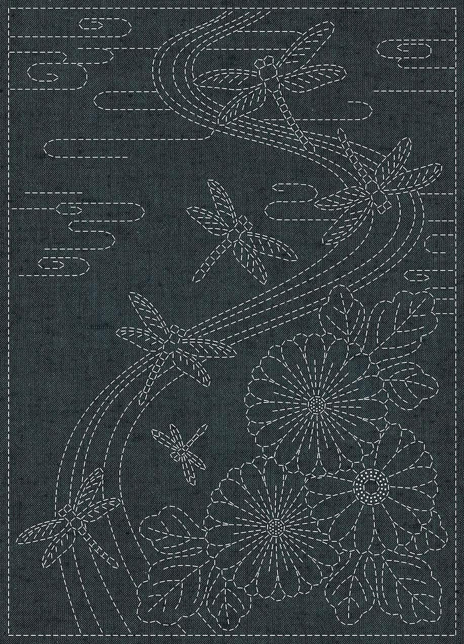 Sashiko Cloth-Yarn Dyed Nep Twilight Dragonfly Blue