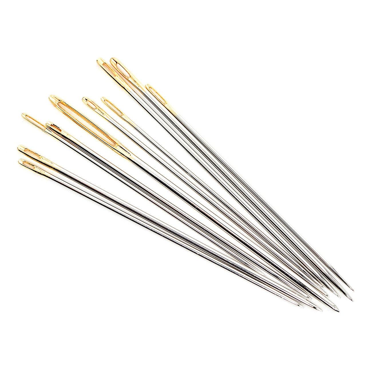 Assorted Gold Eye Hand Needles 10ct