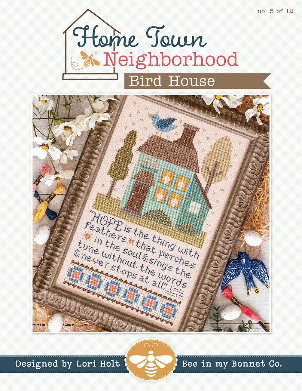 Home Town Neighborhood Bird House Cross Stitch