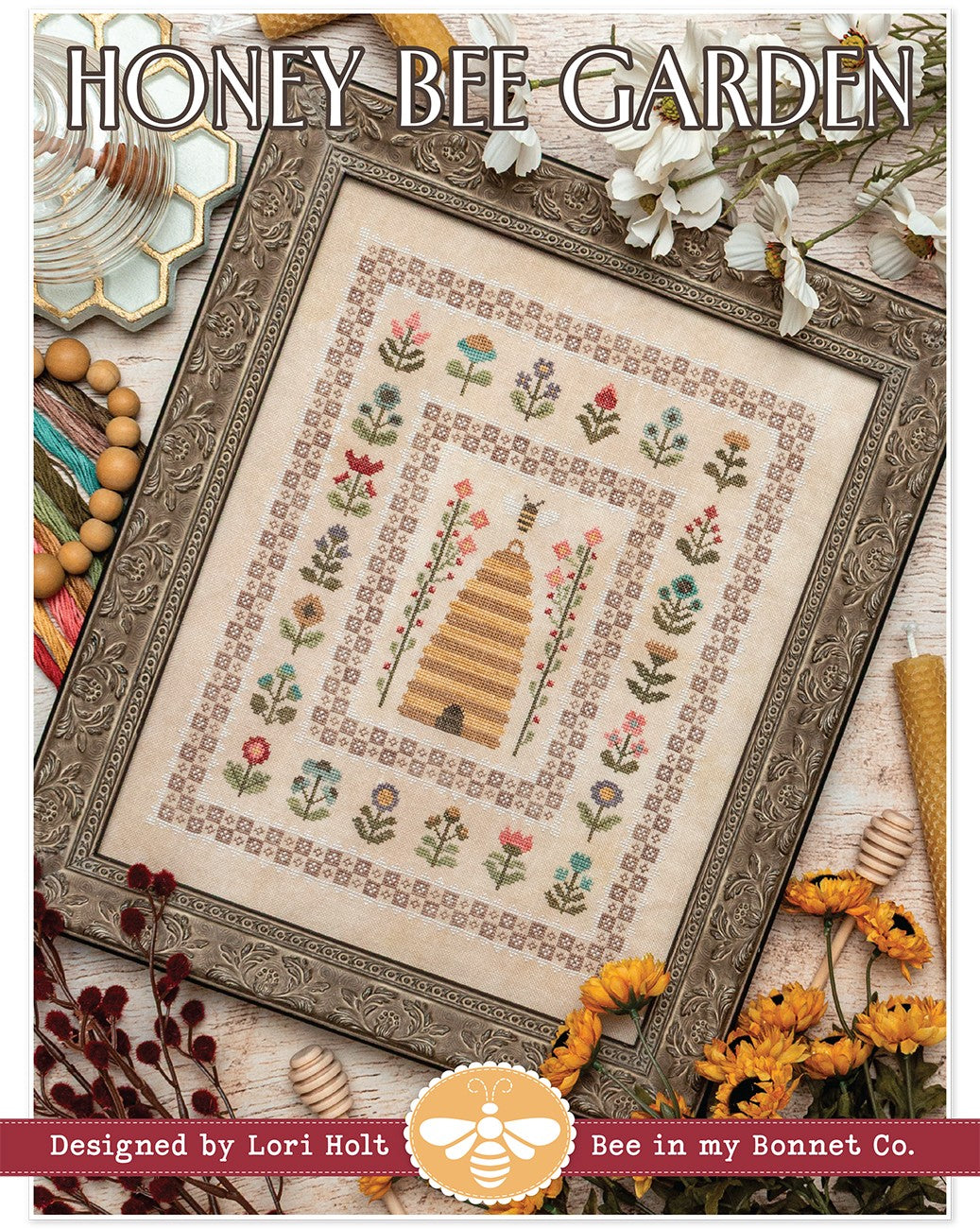 Honey Bee Garden Cross Stitch Pattern