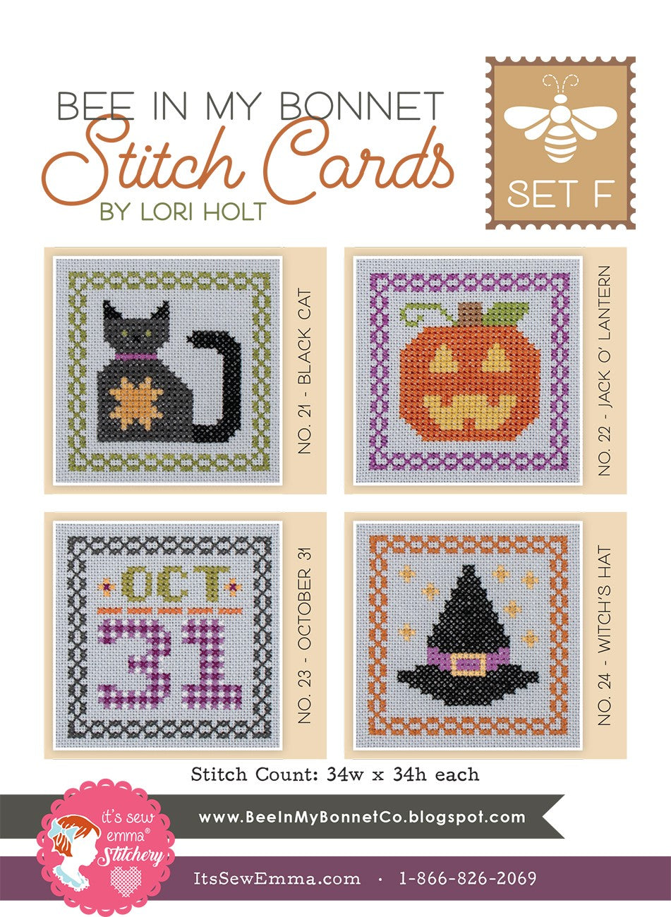 Bee in My Bonnet Stitch Cards Set F
